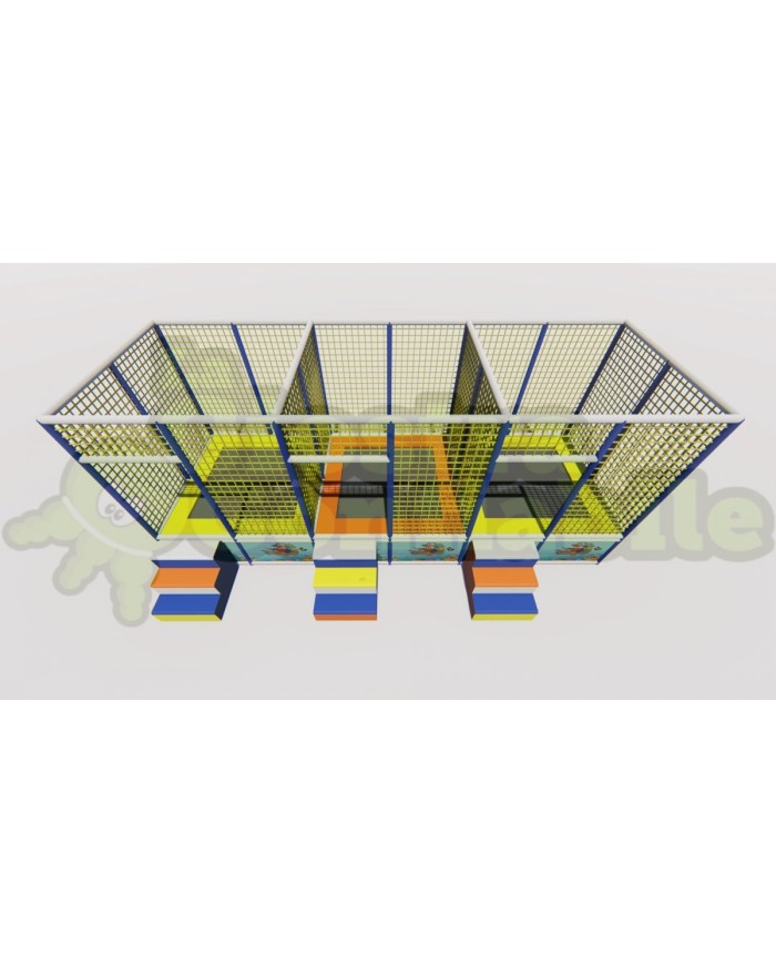 tapp-03 / Tappeto Elastico 3 postazioni small mt 6x2x2,5h