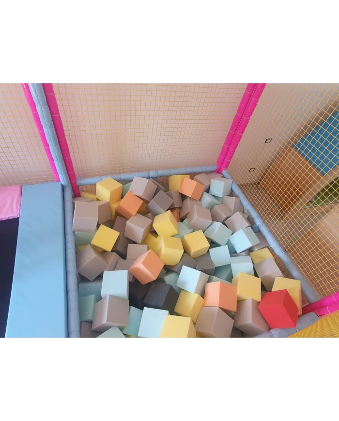 tap-02 sponge / Tappeto elastico professionale small 1 postazione + vasca spugne colorate misure: 4x2x2,5h