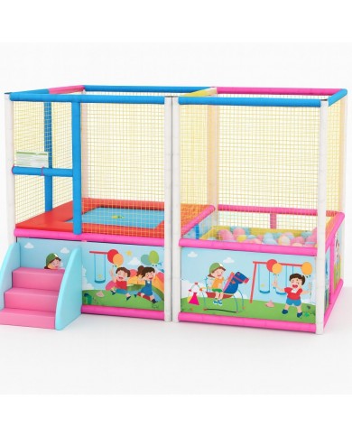 tap-02 sponge / Tappeto elastico professionale small 1 postazione + vasca spugne colorate misure: 4x2x2,5h