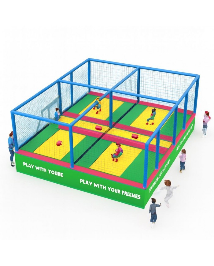 tapp-04 smart FRONTALE / Tappeto Elastico 4 postazioni small mt.780x450x300h