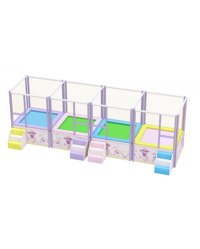 tapp-04 / Tappeto Elastico 4 postazioni small mt. 8x2x2,5h