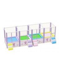 tapp-04 / Tappeto Elastico 4 postazioni small mt. 8x2x2,5h