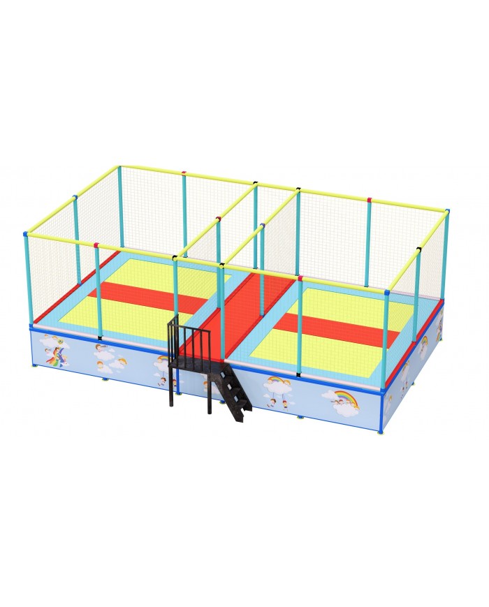 tapp-04 smart FRONTALE / Tappeto Elastico 4 postazioni small mt.780x450x300h