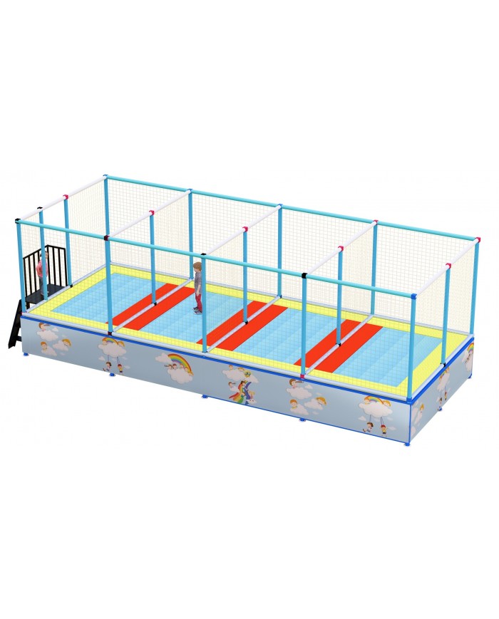 tapp-04 smart SCHIERA / Trampolino smart SCHIERA 4 postazioni misure: 9,8x380x3h